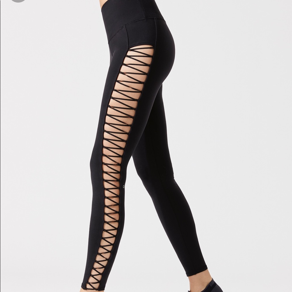 ALO Yoga Black Lace-Up Leggings